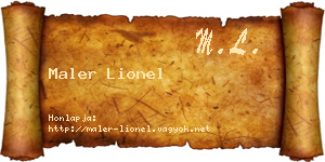Maler Lionel névjegykártya